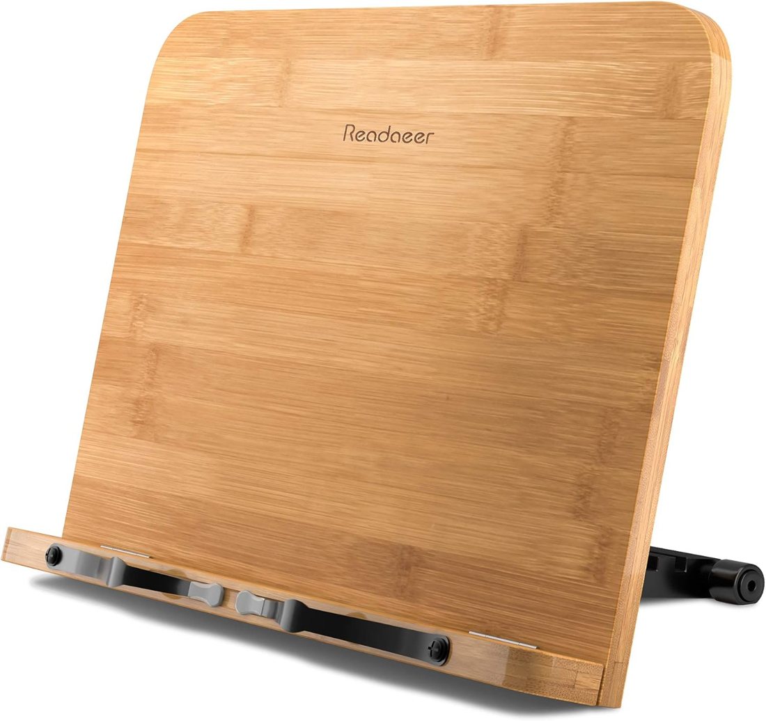 Readaeer Bamboo Book Stand, 6 Heights