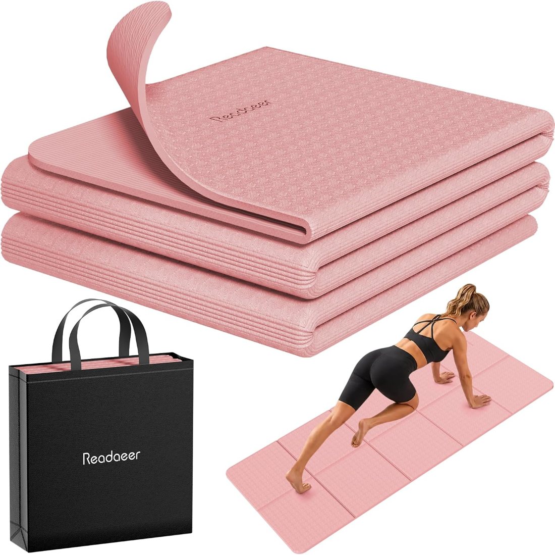 Readaeer Foldable Travel Yoga Mat, 6mm