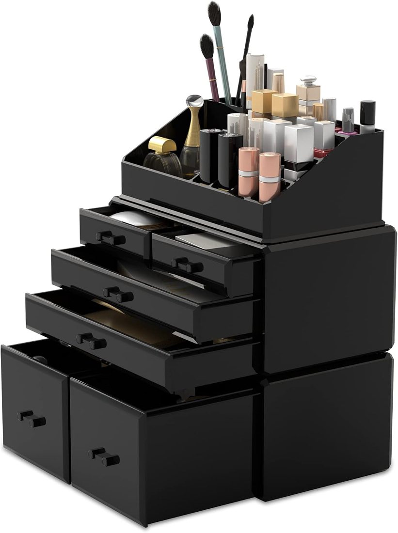 Readaeer Makeup Organizer, 3 Piece with 6 Drawers